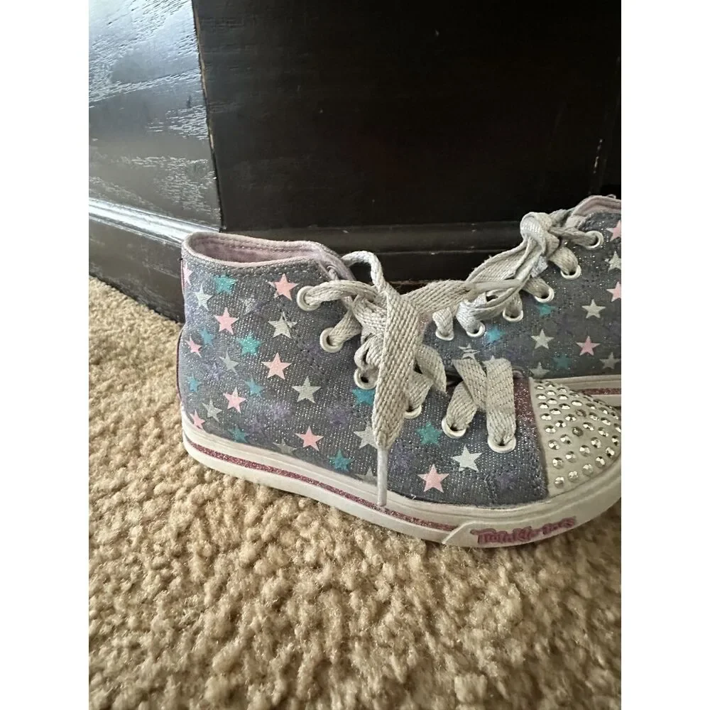 Sketchers Twinkle Toes Light-Up High Top Girl Sneakers Size 11